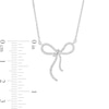 Thumbnail Image 2 of 1/8 CT. T.W. Diamond Ribbon Bow Necklace in Sterling Silver
