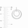 Thumbnail Image 2 of 1/4 CT. T.W. Diamond Double Circle Doorknocker Drop Earrings in Sterling Silver