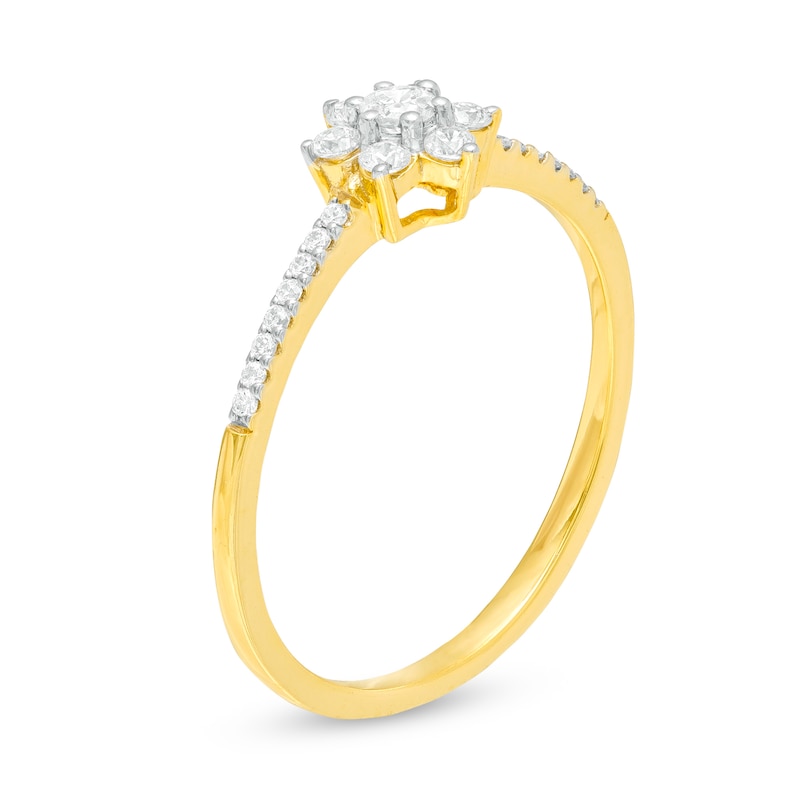 Main Image 2 of 1/5 CT. T.W. Composite Diamond Flower Promise Ring in 10K Gold