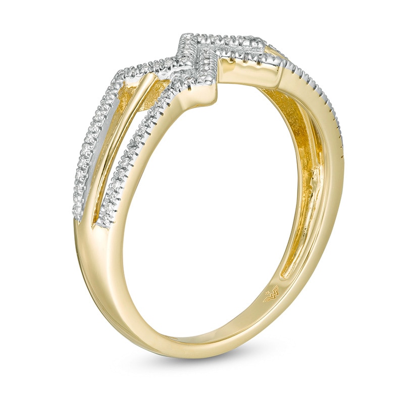 Main Image 3 of Wonder Woman™ Collection 1/8 CT. T.W. Diamond Symbol Ring in 10K Gold