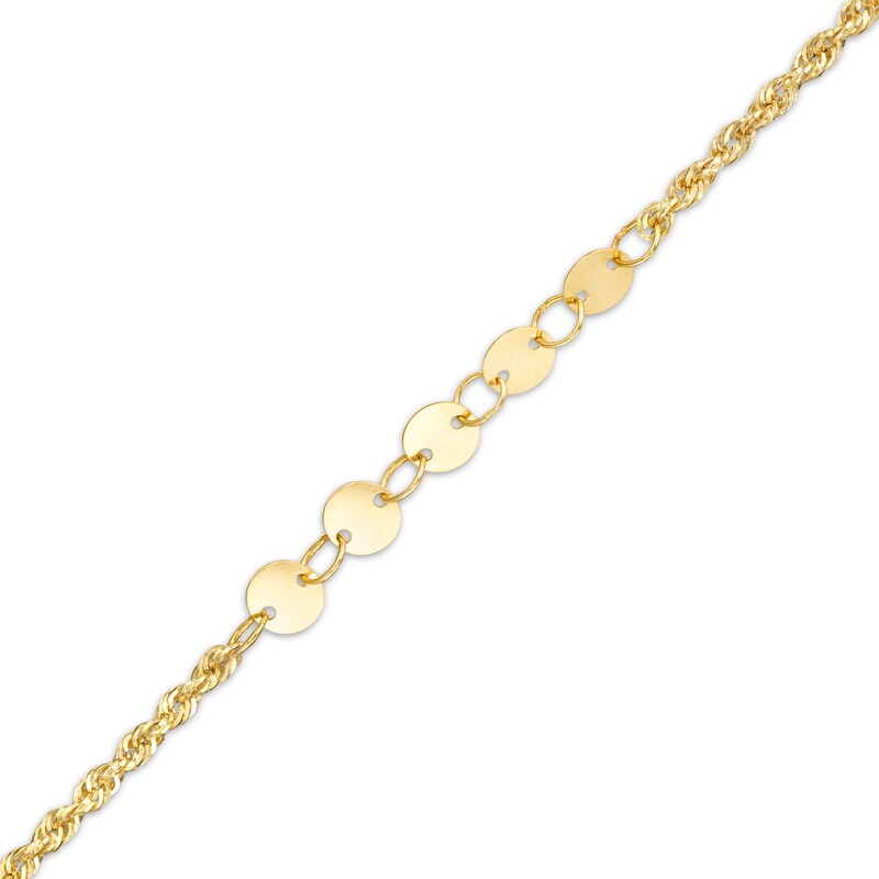 4.0mm Disc Link Bracelet in 10K Gold - 7.5"