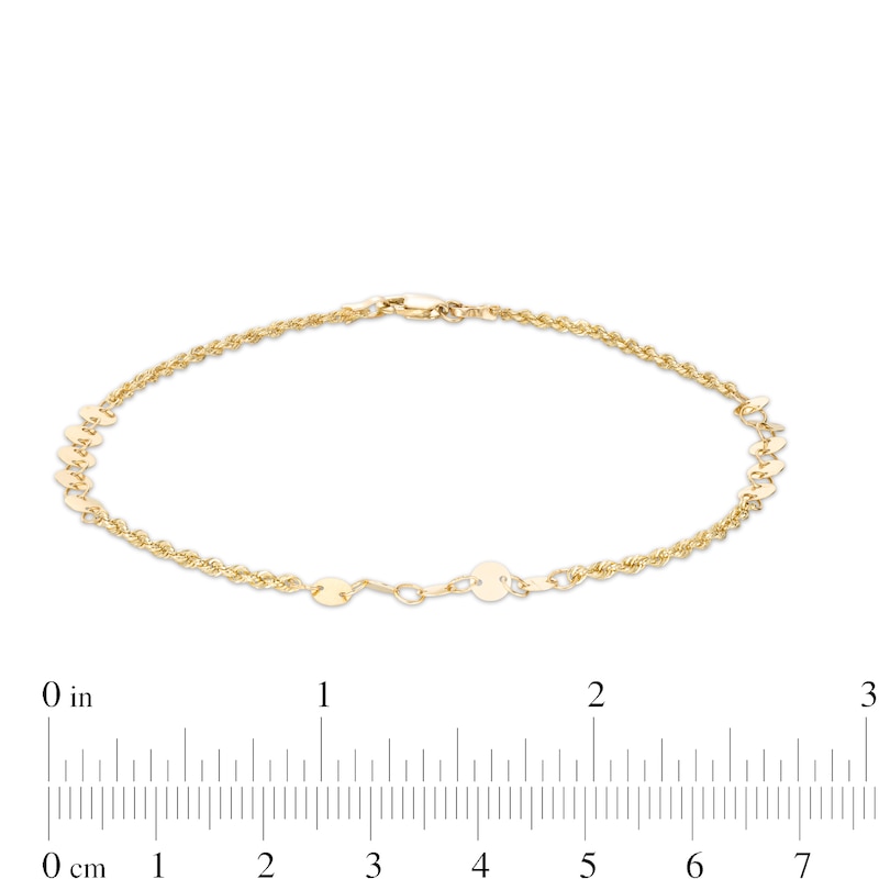 4.0mm Disc Link Bracelet in 10K Gold - 7.5"