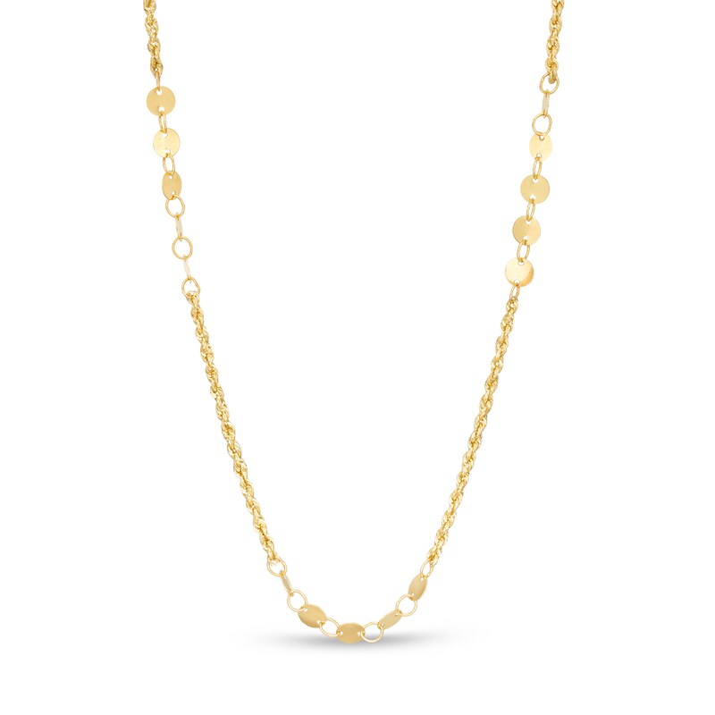 Main Image 1 of 4.0mm Disc Link Station Necklace in 10K Gold