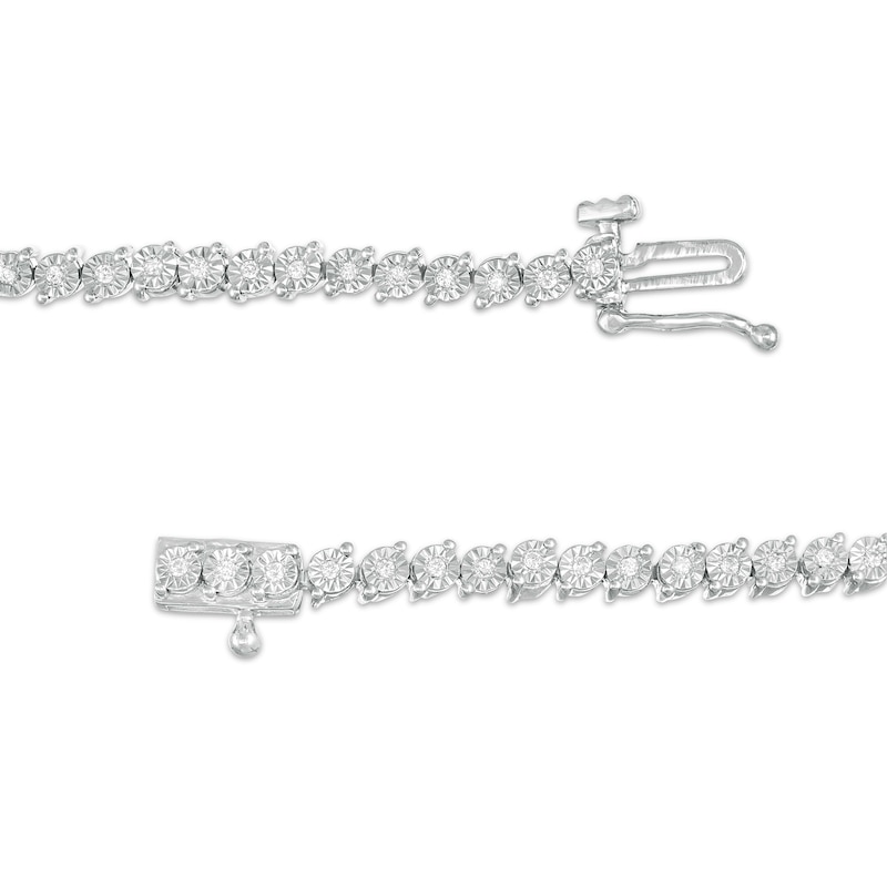 Main Image 2 of 1/3 CT. T.W. Diamond Tennis Bracelet in Sterling Silver - 7.25"