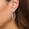 Thumbnail Image 2 of 3 CT. T.W. Diamond Inside-Out Hoop Earrings in 10K White Gold
