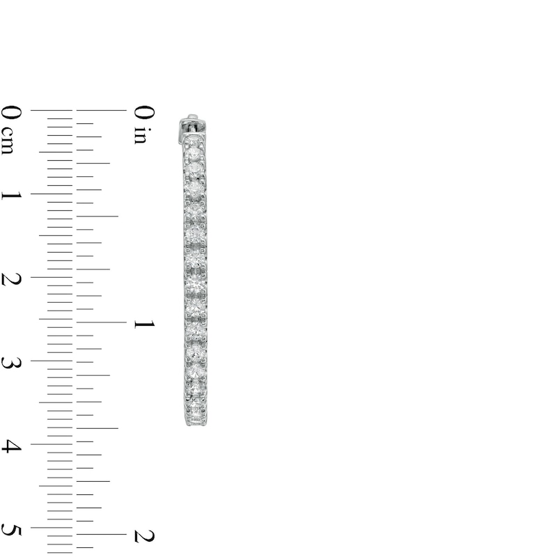 Main Image 3 of 3 CT. T.W. Diamond Inside-Out Hoop Earrings in 10K White Gold