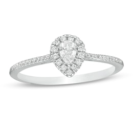 Cherished Promise Collection™ 1/3 CT. T.W. Pear-Shaped Diamond Frame Promise Ring in 10K White Gold