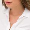 Thumbnail Image 2 of 1/10 CT. T.W. Diamond Cross in Double Hearts Pendant in Sterling Silver