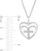 Thumbnail Image 3 of 1/10 CT. T.W. Diamond Cross in Double Hearts Pendant in Sterling Silver