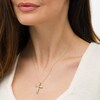 Thumbnail Image 2 of 1/2 CT. T.W. Diamond Wavy Cross Pendant in 10K Gold