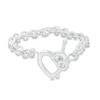 Thumbnail Image 1 of Heart Toggle Bracelet in Sterling Silver - 7.5"