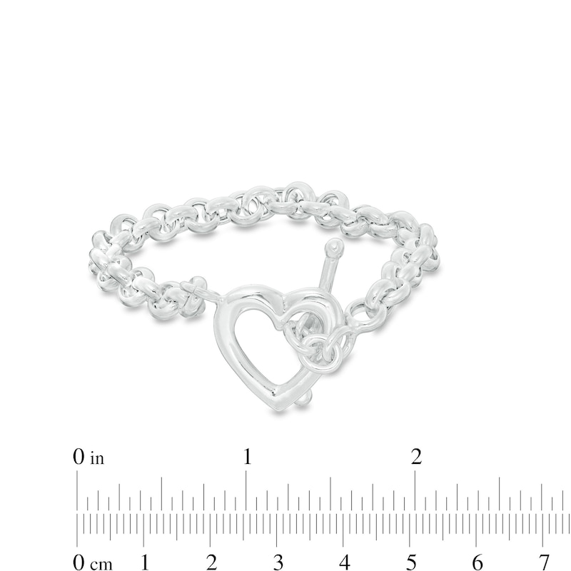Main Image 2 of Heart Toggle Bracelet in Sterling Silver - 7.5"