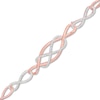 Thumbnail Image 0 of 1/5 CT. T.W. Diamond Cascading Infinity Bracelet in Rose Flash Plated Sterling Silver - 7.5"