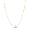 Thumbnail Image 1 of Open Cross Station Necklace in 14K Gold