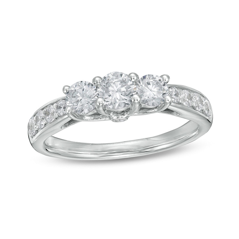 Main Image 1 of 1 CT. T.W. Diamond Past Present Future® Engagement Ring in 10K White Gold