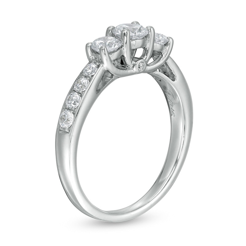 Main Image 3 of 1 CT. T.W. Diamond Past Present Future® Engagement Ring in 10K White Gold