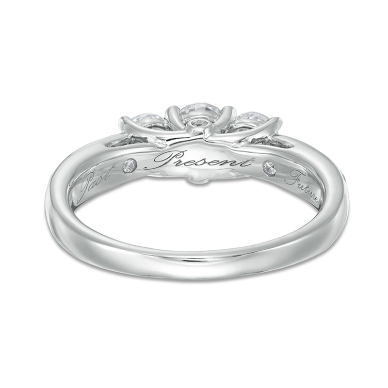 Main Image 4 of 1 CT. T.W. Diamond Past Present Future® Engagement Ring in 10K White Gold