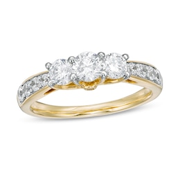 1 CT. T.W. Diamond Past Present Future® Engagement Ring in 10K Gold