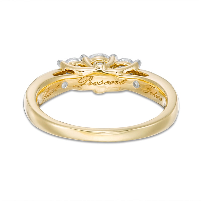 Main Image 4 of 1 CT. T.W. Diamond Past Present Future® Engagement Ring in 10K Gold