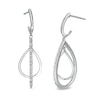 Thumbnail Image 1 of 1/10 CT. T.W. Diamond Double Teardrop Shaped Drop Earrings in Sterling Silver