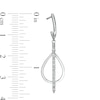 Thumbnail Image 2 of 1/10 CT. T.W. Diamond Double Teardrop Shaped Drop Earrings in Sterling Silver