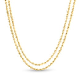 2.1mm Rope Chain Double Strand Necklace in 10K Gold