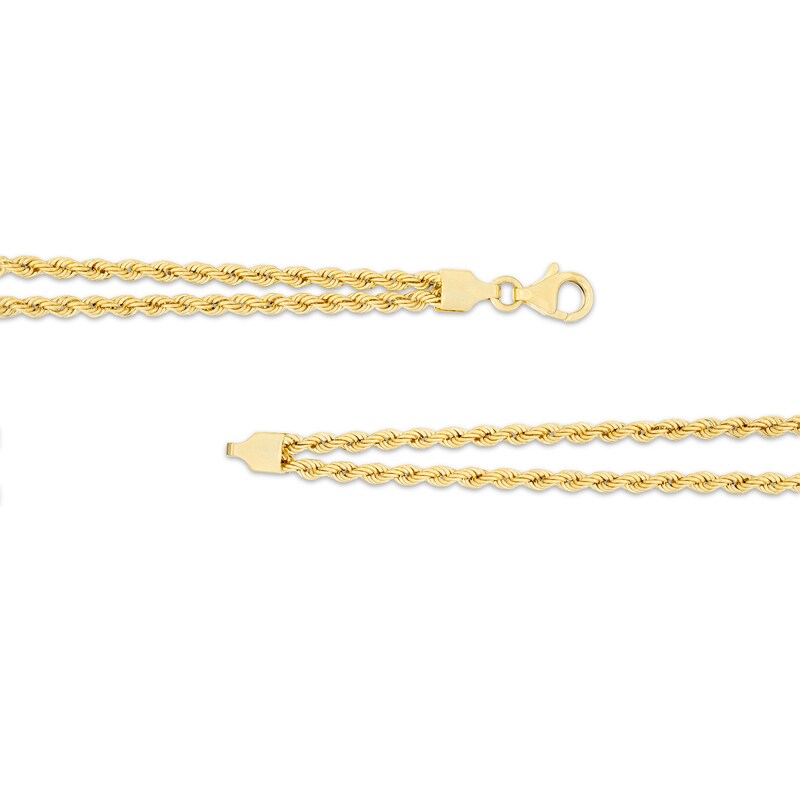 2.1mm Rope Chain Double Strand Necklace in 10K Gold