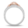 Thumbnail Image 3 of Enchanted Disney Belle 1/5 CT. T.W. Diamond Rose Split Shank Ring in Sterling Silver and 10K Rose Gold