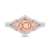 Thumbnail Image 4 of Enchanted Disney Belle 1/5 CT. T.W. Diamond Rose Split Shank Ring in Sterling Silver and 10K Rose Gold
