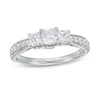 Thumbnail Image 0 of 1 CT. T.W. Princess-Cut Diamond Past Present Future® Engagement Ring in 10K White Gold