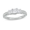 Thumbnail Image 1 of 1 CT. T.W. Princess-Cut Diamond Past Present Future® Engagement Ring in 10K White Gold
