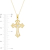 Thumbnail Image 2 of Beaded Gothic-Style Cross Pendant in 10K Two-Tone Gold