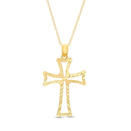 Open Flared "X" Cross Pendant in 10K Gold