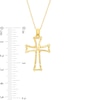 Thumbnail Image 2 of Open Flared "X" Cross Pendant in 10K Gold