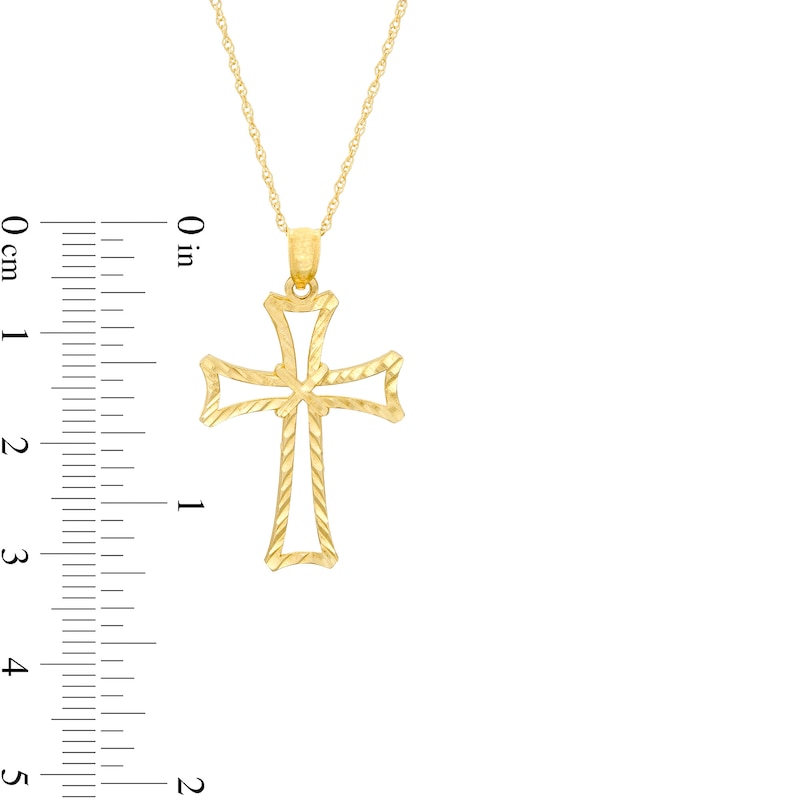 Main Image 2 of Open Flared "X" Cross Pendant in 10K Gold