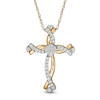 Thumbnail Image 1 of 1/3 CT. T.W. Diamond Swirl Cross Pendant in 10K Gold