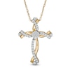 Thumbnail Image 0 of 1/3 CT. T.W. Diamond Swirl Cross Pendant in 10K Gold