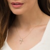 Thumbnail Image 2 of 1/3 CT. T.W. Diamond Swirl Cross Pendant in 10K Gold