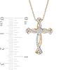 Thumbnail Image 3 of 1/3 CT. T.W. Diamond Swirl Cross Pendant in 10K Gold