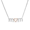 Thumbnail Image 0 of 1/20 CT. T.W. Diamond "mom" Heart Necklace in Sterling Silver and 10K Rose Gold