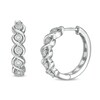 Thumbnail Image 0 of 1/10 CT. T.W. Diamond Swirl Hoop Earrings in Sterling Silver