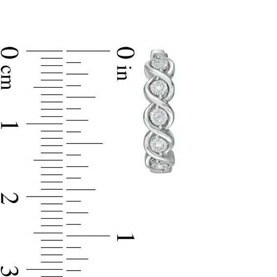 1/10 CT. T.W. Diamond Swirl Hoop Earrings in Sterling Silver 1/10 CT. T.W. Diamond Swirl Hoop Earrings in Sterling Silver