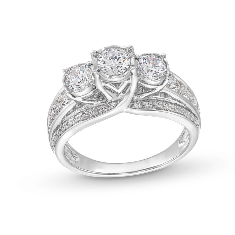 1-1/2 CT. T.W. Diamond Past Present Future® Engagement Ring in 14K White Gold