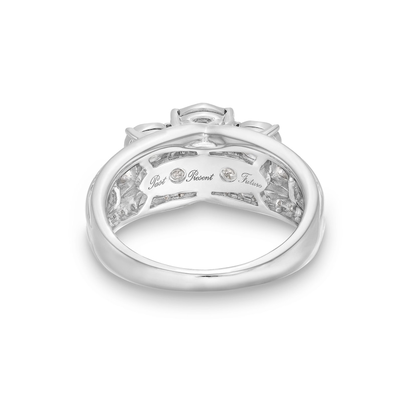 Main Image 5 of 1-1/2 CT. T.W. Diamond Past Present Future® Engagement Ring in 14K White Gold
