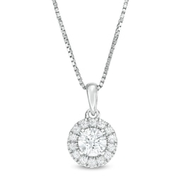 1/2 CT. T.W. Diamond Frame Pendant in 14K White Gold (I/I2)