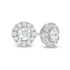 Thumbnail Image 1 of 1/2 CT. T.W. Diamond Frame Stud Earrings in 14K White Gold (I/I2)