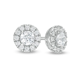 1/2 CT. T.W. Diamond Frame Stud Earrings in 14K White Gold (I/I2)