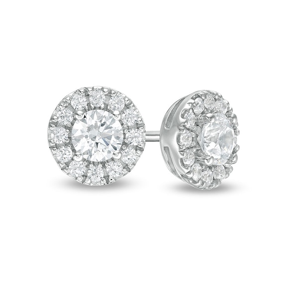 1/2 CT. T.W. Diamond Frame Stud Earrings in 14K White Gold (I/I2) 1/2 CT. T.W. Diamond Frame Stud Earrings in 14K White Gold (I/I2)