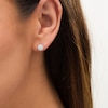 Thumbnail Image 2 of 1/2 CT. T.W. Diamond Frame Stud Earrings in 14K White Gold (I/I2)