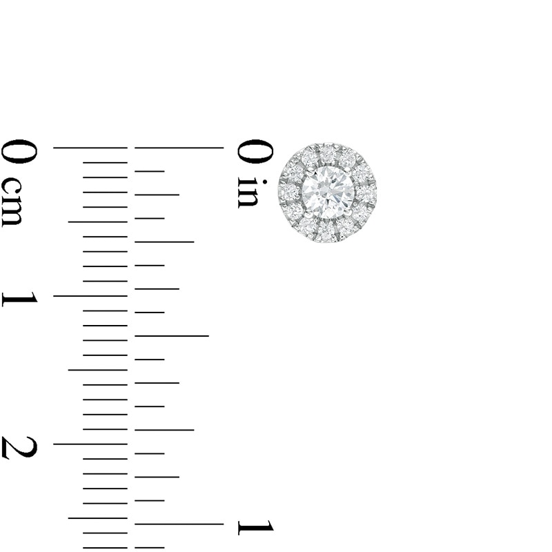 1/2 CT. T.W. Diamond Frame Stud Earrings in 14K White Gold (I/I2)